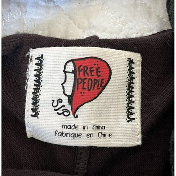 Free People Dark Green Lace Overlay Metallic Lined Open Back Dress Woman's Sz S - Picture 5 of 9